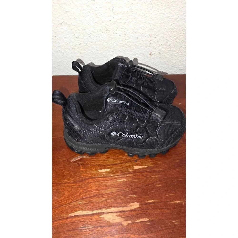 Columbia Kids‎ Black Trail Hiking Shoes Drawstring Closure Size 8